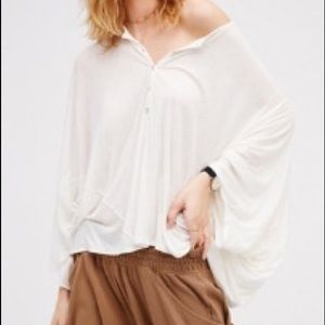 free people sheer white tunic